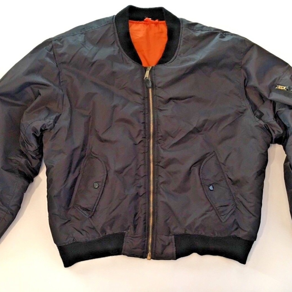 Flyers Intermediate Jacket USAF MA 1 Black Orange